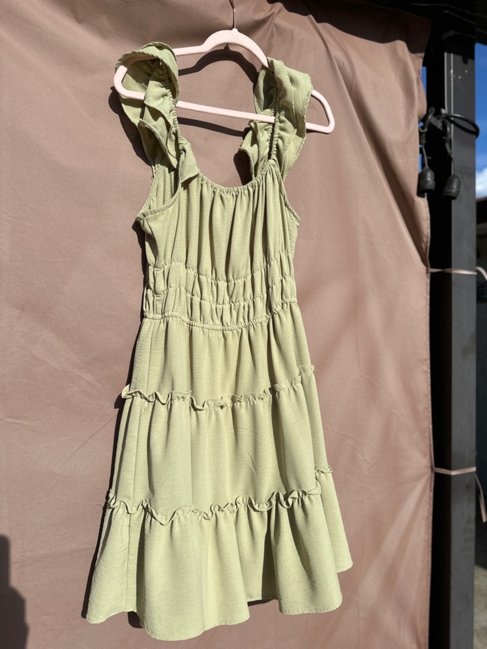 Liberty Love Olive Green Ruffle Strap Tiered Sundress - Picture 4 of 4